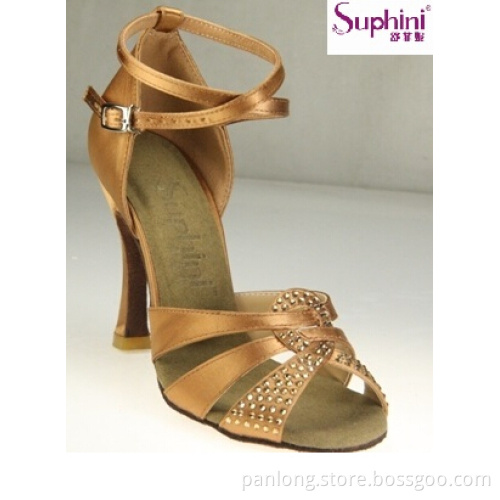 Orange Shine Crystal Lady Dance Shoes Latin Dress Shoe